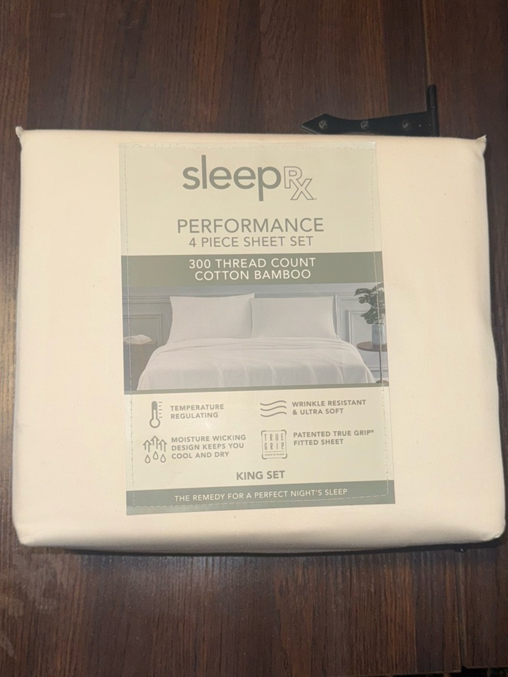 Performance 4-Piece King Sheet Set in beige